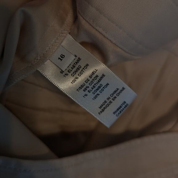 Rebecca Taylor Women's Beige Tapered Cropped Ankle Dress Pants Size 16 - Picture 8 of 9